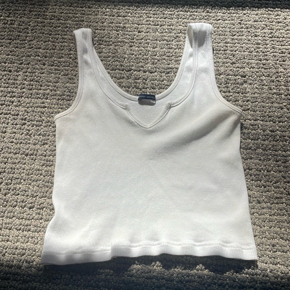 Brandy Melville Tops - Brandy Melville White Slit tank top